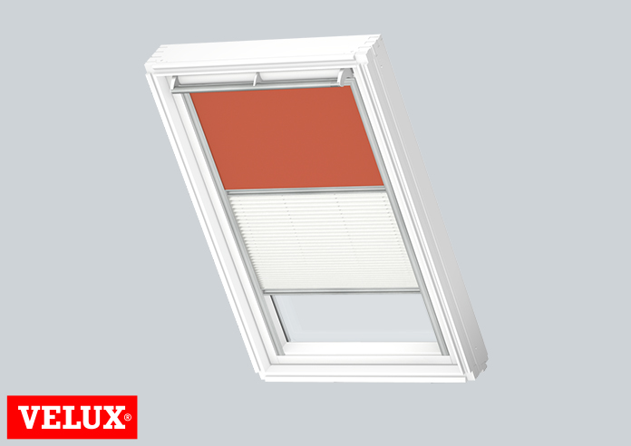 Duo Blind (Blackout), 4564 Orange & 1016 White - VELUX Loft Blind - Image 3